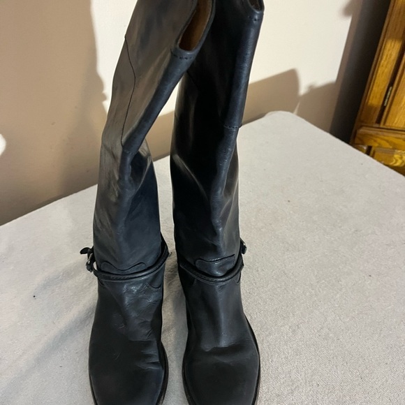 Frye Paige Black Leather Boots Sz 9 1/2 - Picture 10 of 14